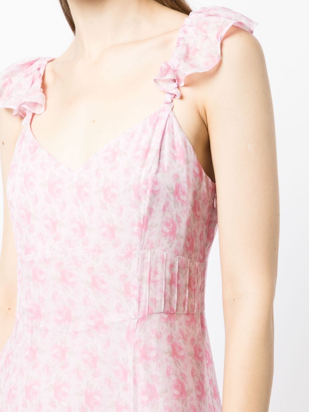 Shop Loveshackfancy Tulonne Rose-print Dress In Pink