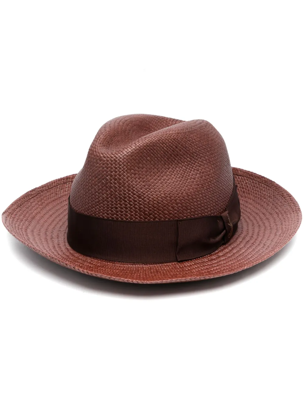 borsalino bow-detail trilby hat - brown