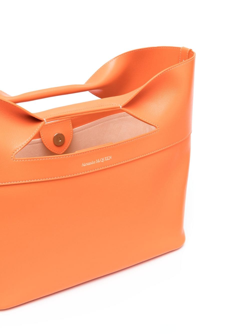 Shop Alexander Mcqueen The Bow Tote Bag In Orange