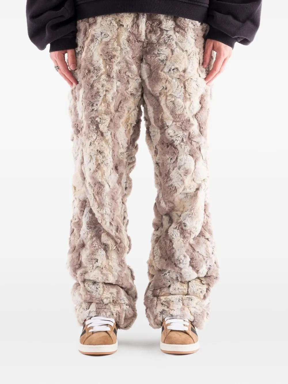 ERL faux-fur trousers - Beige