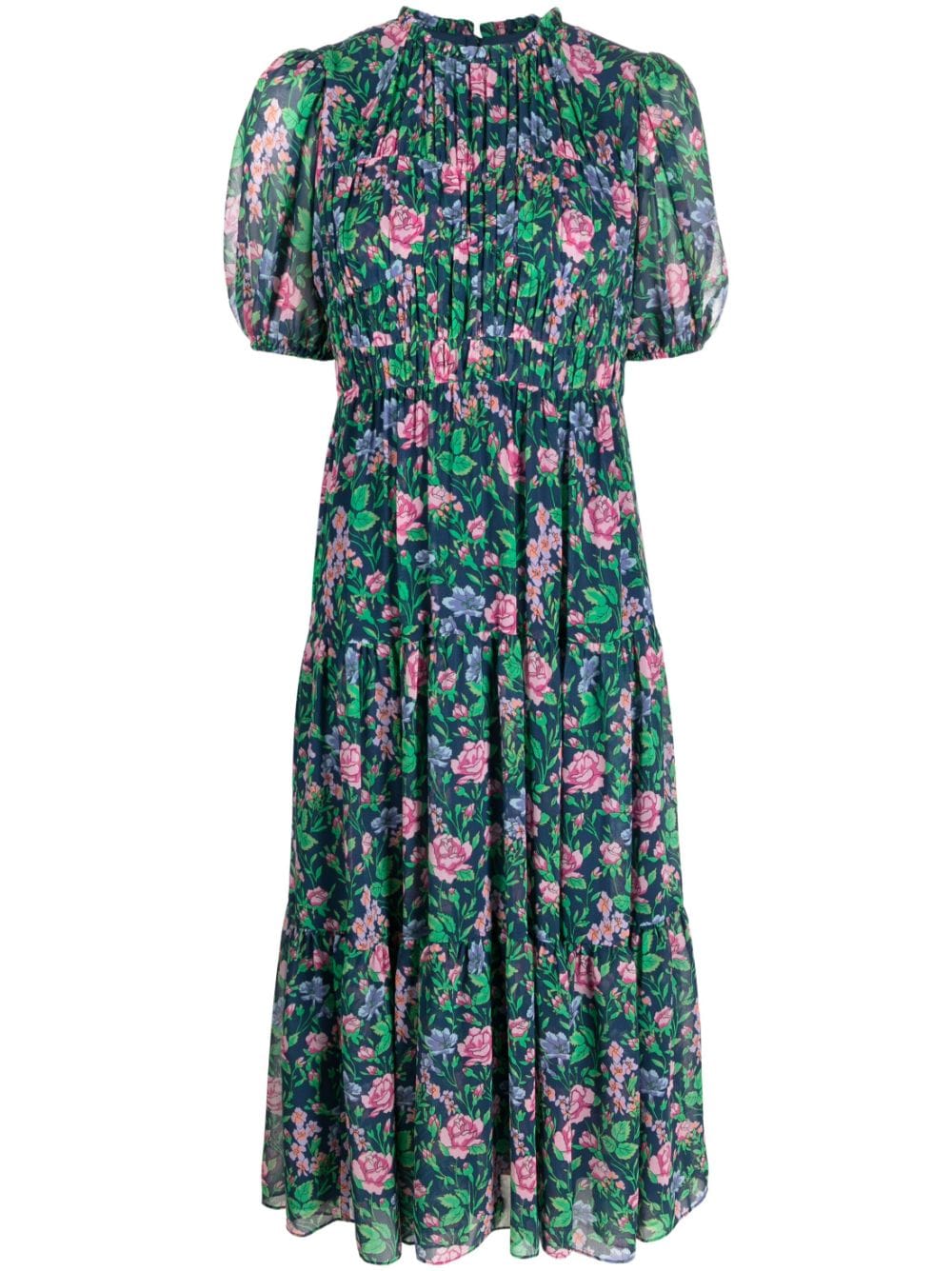 DIANE VON FURSTENBERG BLOSSOM FLORAL-PRINT MIDI DRESS