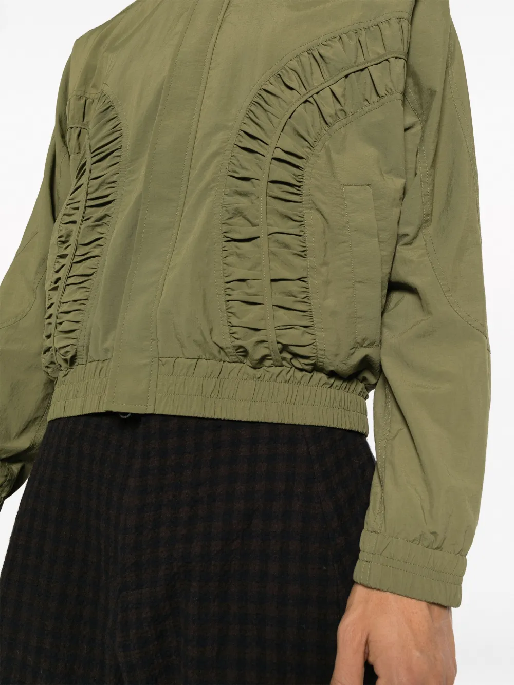 SAGE NATION Green Fossil Ruched Jacket | Smart Closet