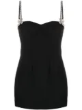 AREA butterfly crystal-embellished mini dress - Black