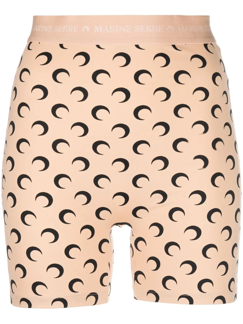 Marine Serre Regenerated Printed Jersey Biker Shorts In Nude