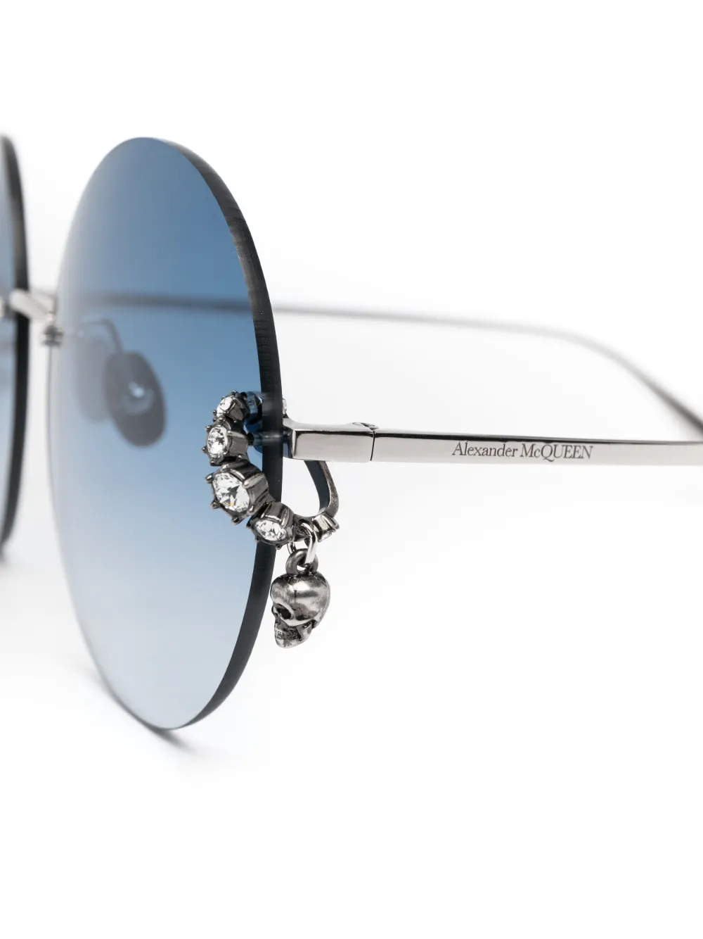 Alexander McQueen skull-pendant Round Sunglasses - Farfetch