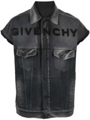 Givenchy logo print hot sale denim jacket