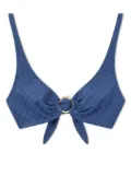 Jimmy Choo Sira logo-print bikini top - Blue