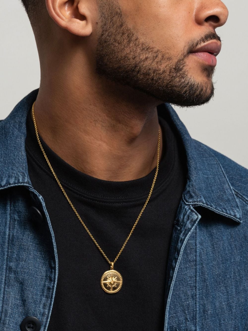 Shop Dower & Hall True North Talisman Necklace In Gold