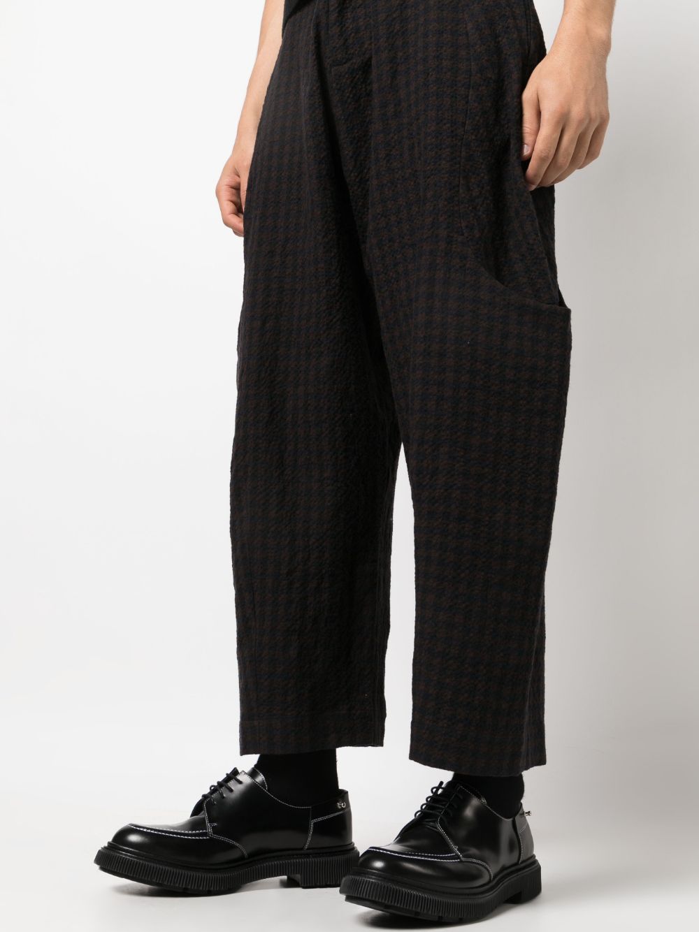 Shop Sage Nation Malay Check-print Loose Trousers In Brown