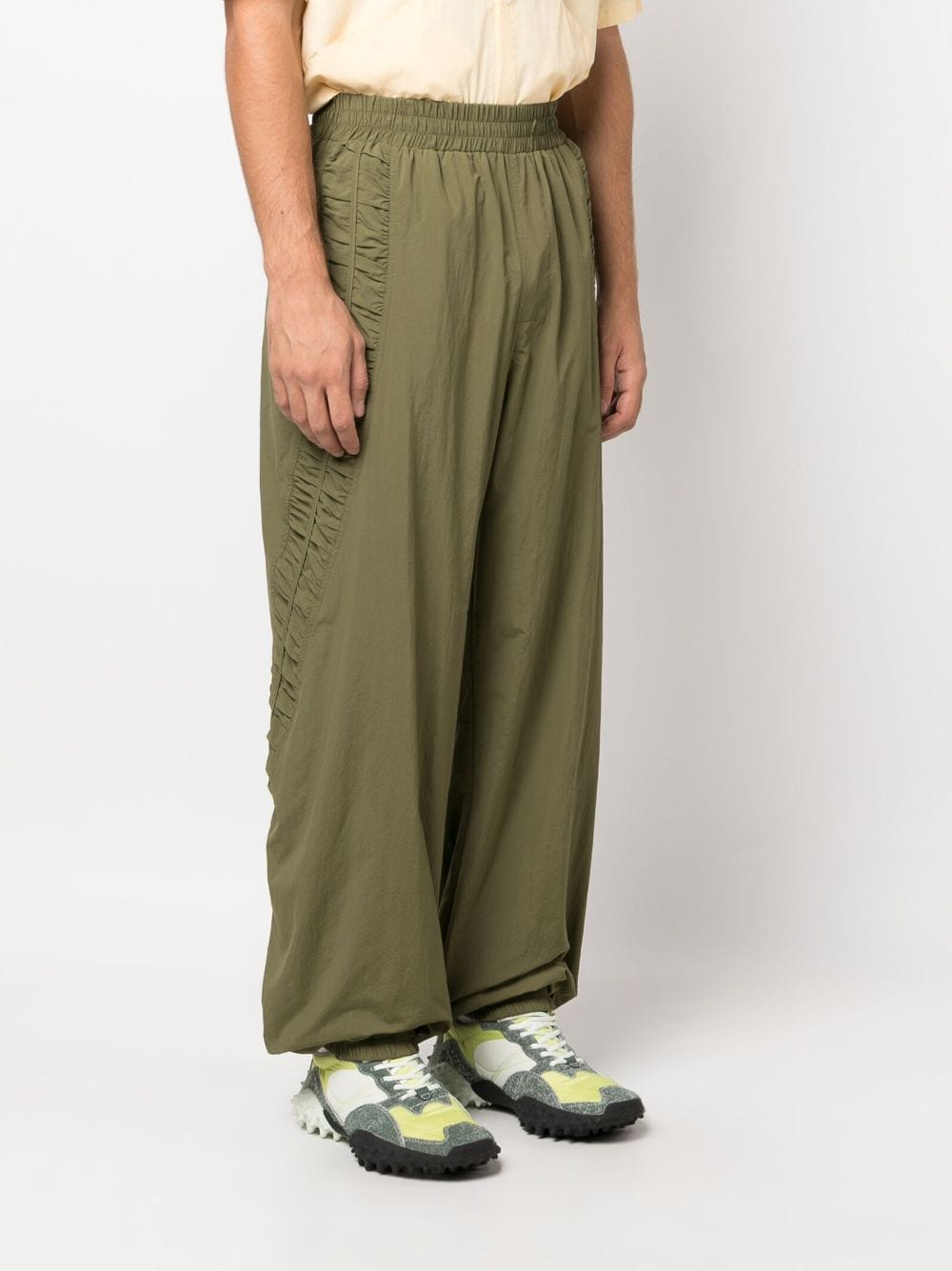 Shop Sage Nation Fossil Ruched Track Pants In Green