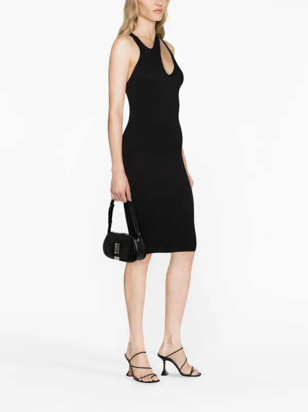 ANDREĀDAMO Ribbed Asymmetric Sleeveless Dress | Black | FARFETCH