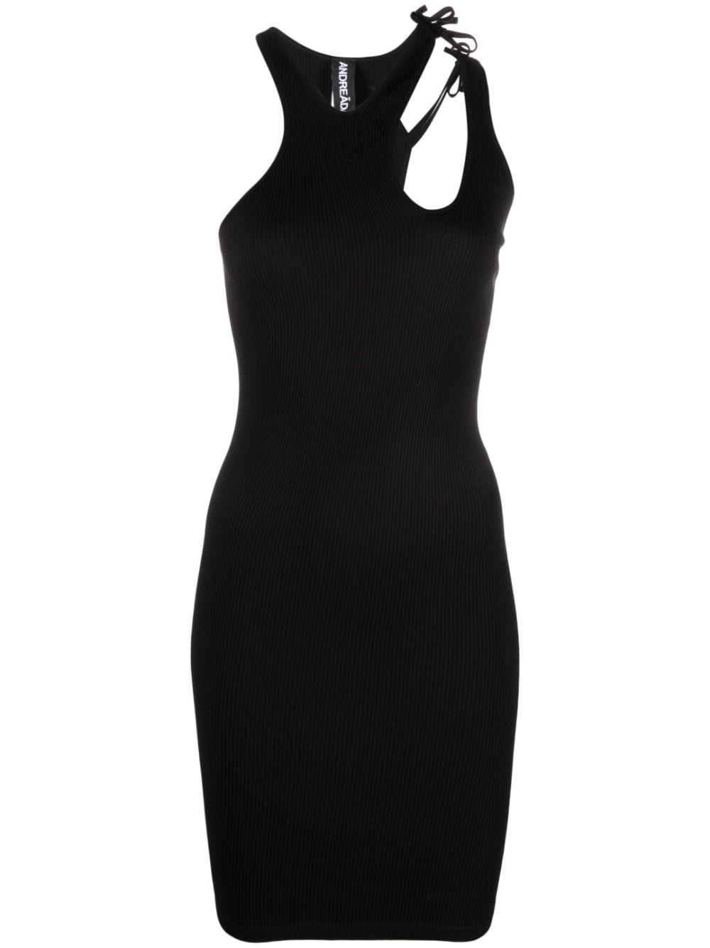 Image 1 of ANDREĀDAMO ribbed asymmetric sleeveless dress