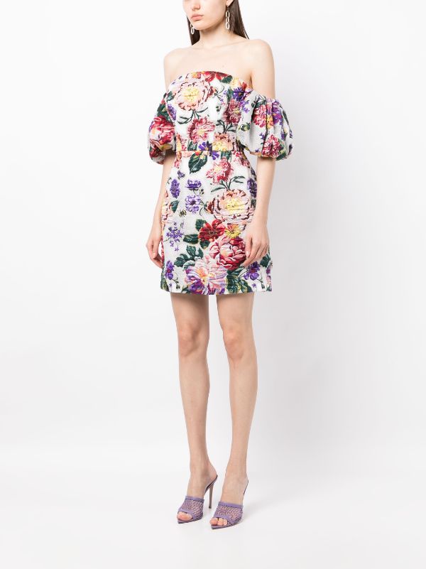 Zara floral off the hotsell shoulder dress