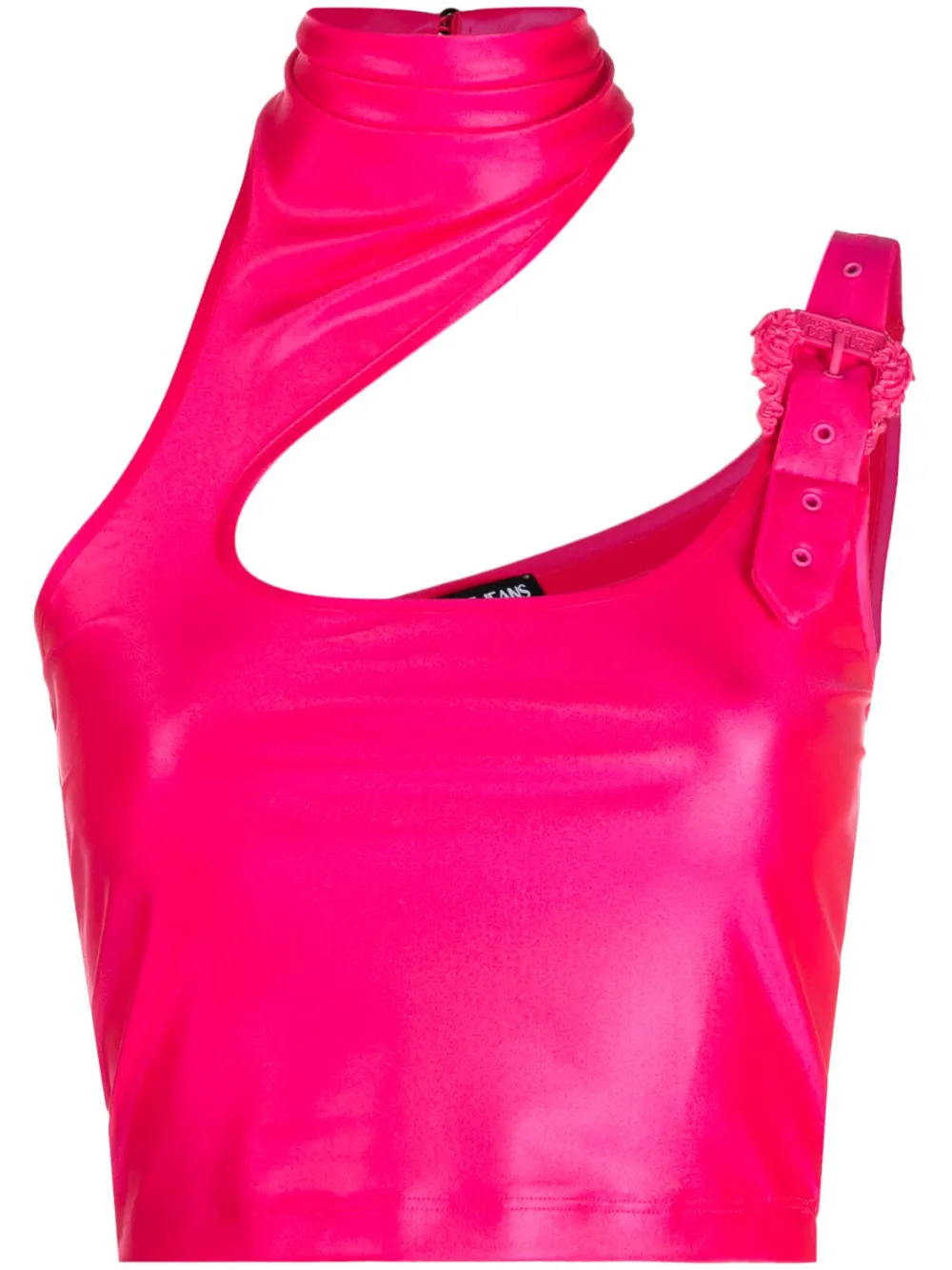 Versace Jeans Couture Baroque-buckle cropped top - Pink