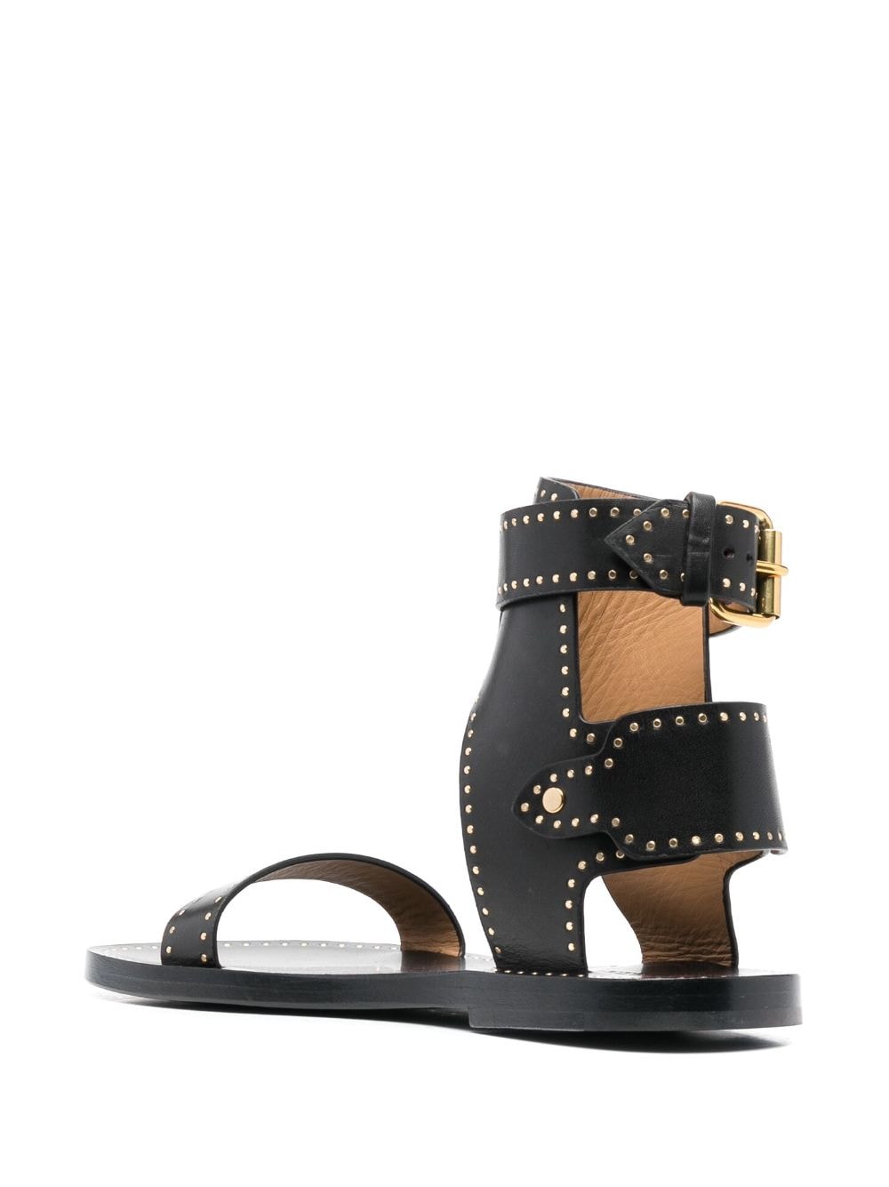 Shop Isabel Marant Stud-embellished Leather Sandals In Schwarz