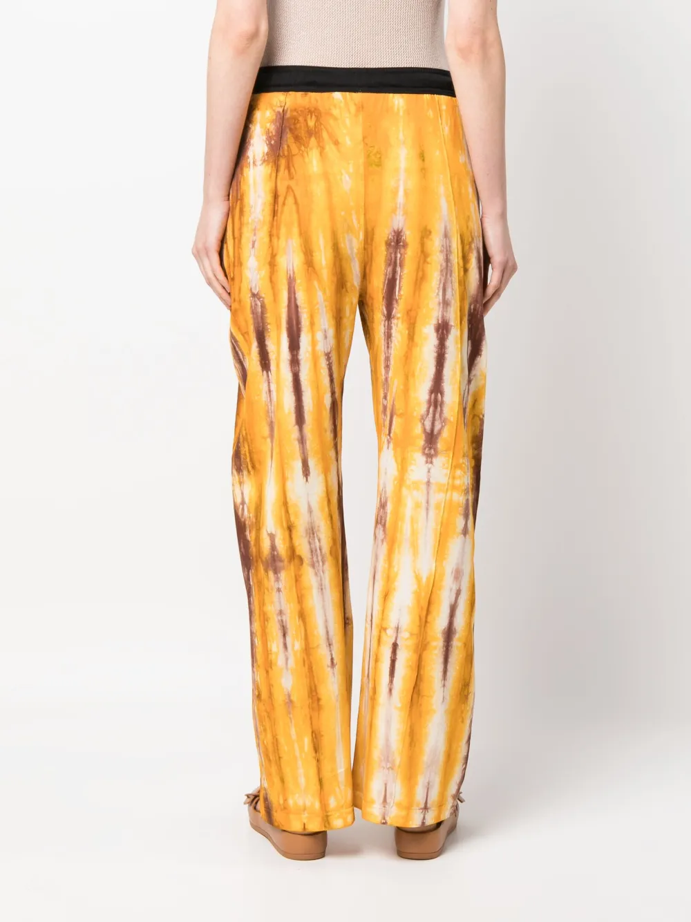 Shop Wales Bonner Air Jersey Hand-dyed Trousers In Orange