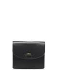 A.P.C. logo-stamp wallet - Black