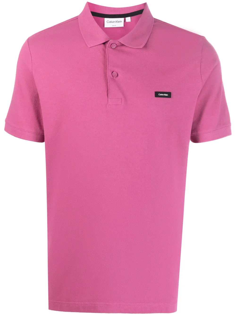 Calvin Klein logo-patch polo shirt - Purple