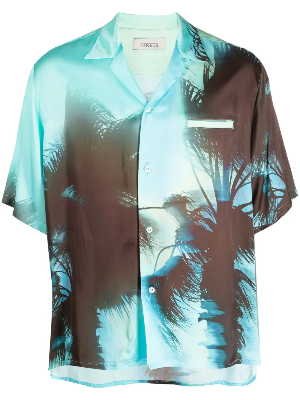 Laneus palm tree-print shirt - Blue