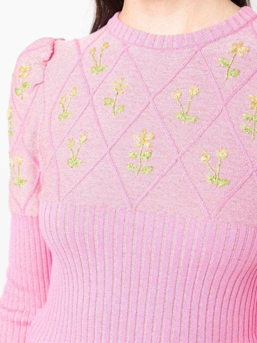 Shop Cormio Long-sleeve Knitted Top In Rosa