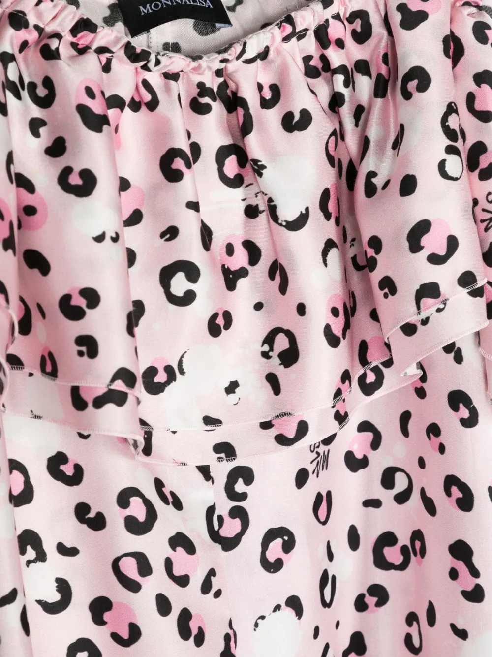 Monnalisa Leopard-print Playsuit In Pink