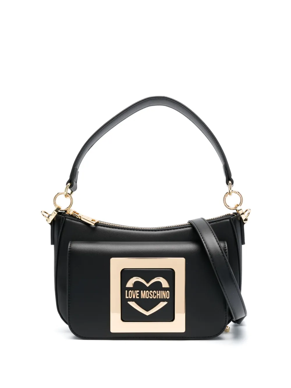 Love Moschino logo-plaque tote bag - Black