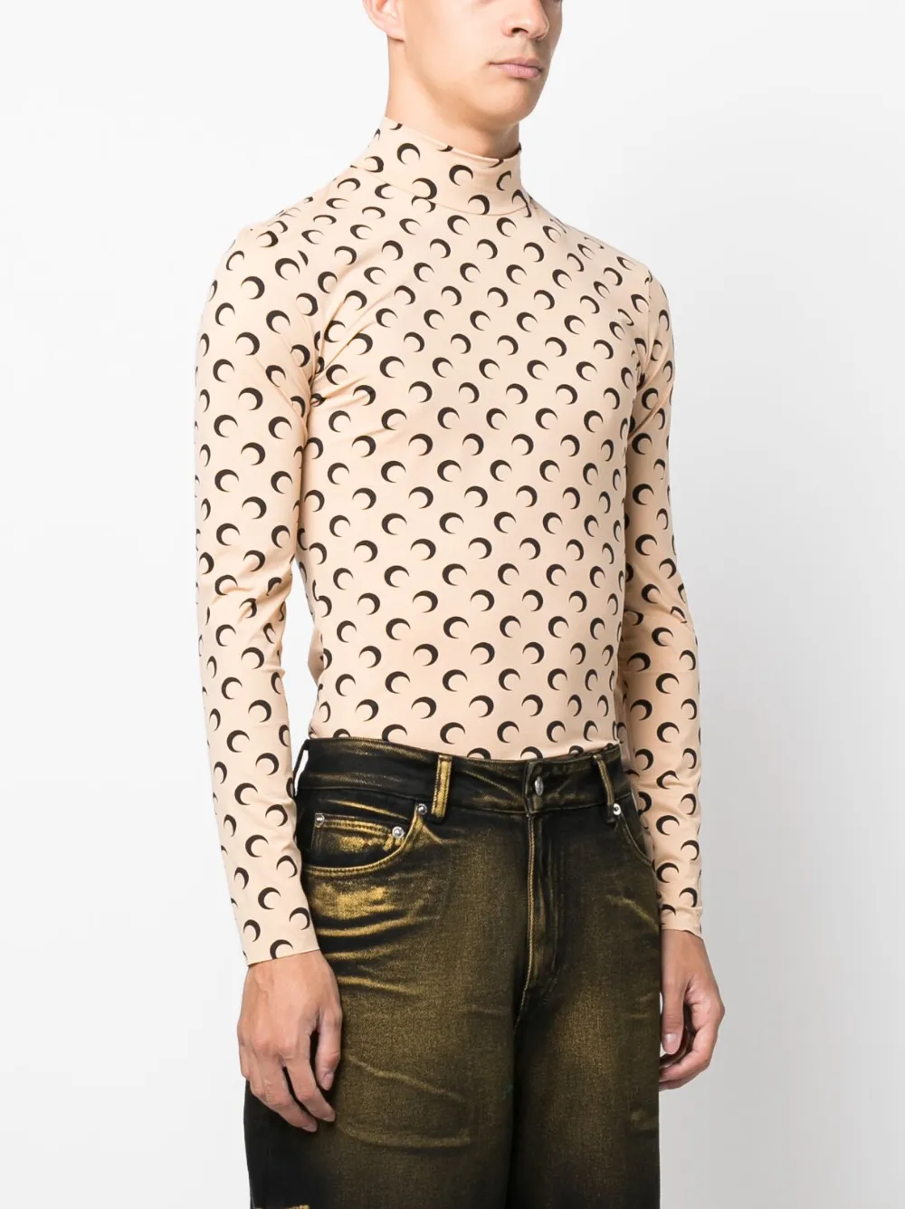 Shop Marine Serre Regenerated Second Skin Top In Neutrals