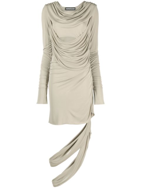 ANDREĀDAMO draped cut-out dress 