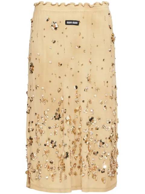 Miu Miu sequin-embellished midi skirt
