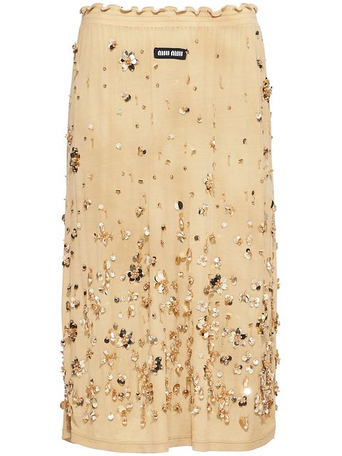 Miu Miu sequin-embellished midi skirt