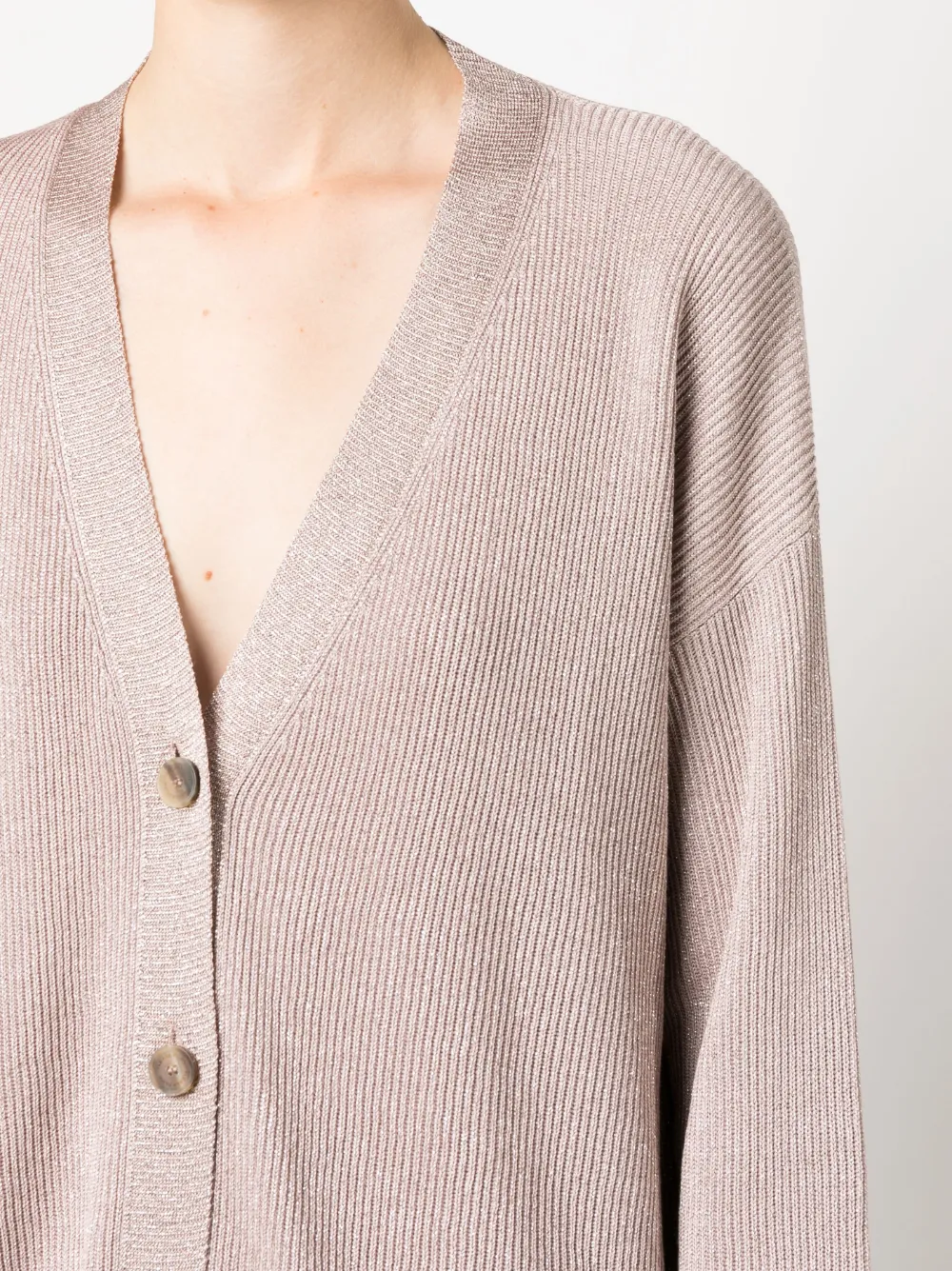 Fabiana Filippi Contrast-border Cardigan In Rosa