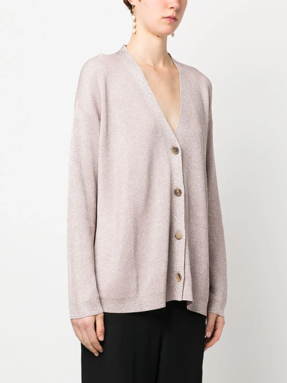 Fabiana Filippi Contrast-border Cardigan In Rosa