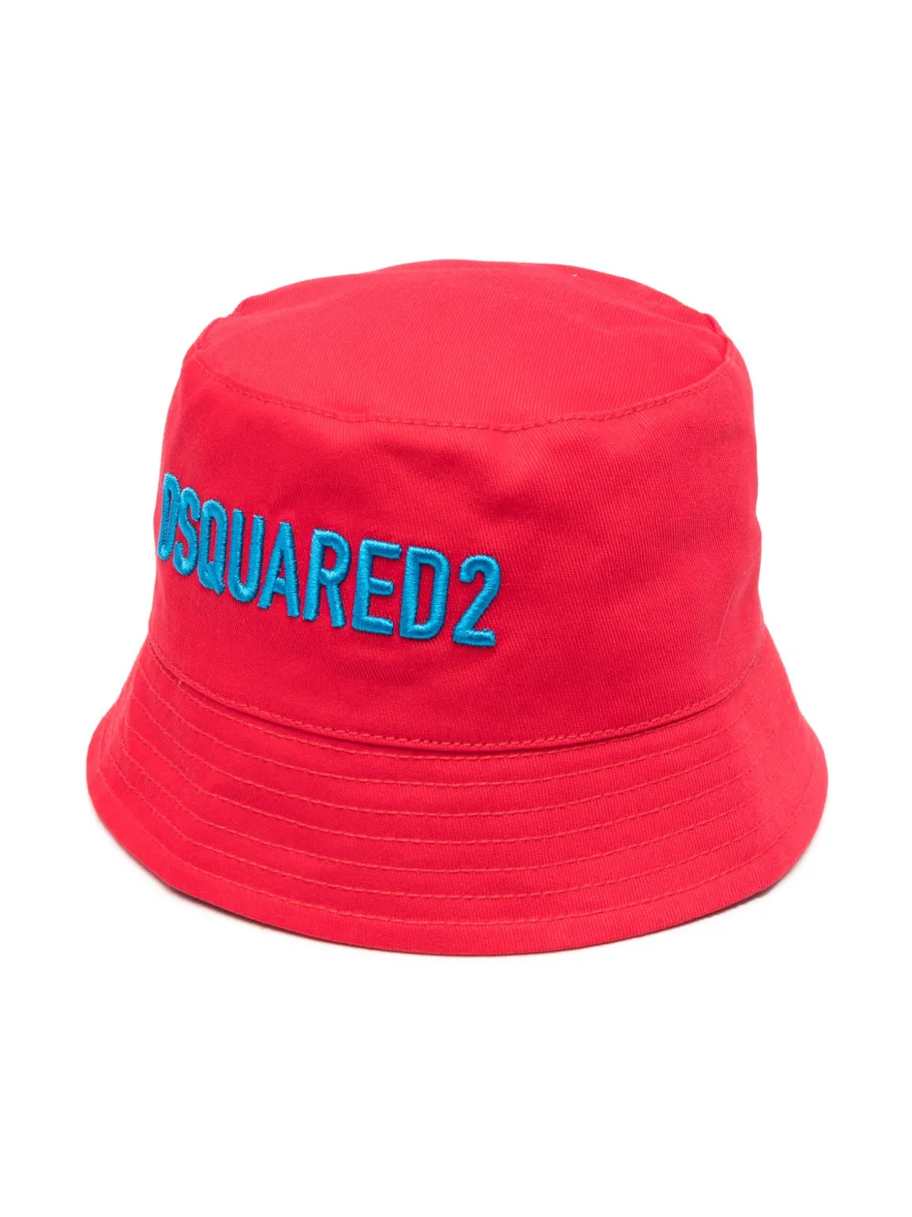 Dsquared2 Kids' Cotton Gabardine Bucket Hat In Red