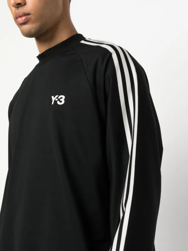 Y-3 logo-print 3-Stripes Sweatshirt - Farfetch