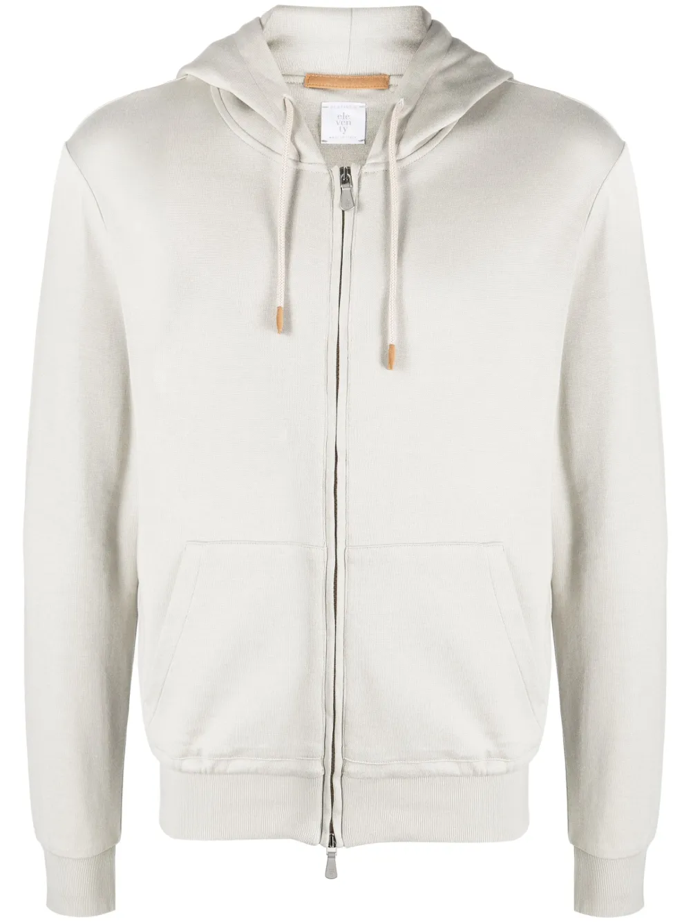 Eleventy long-sleeve zip-up hoodie - Green