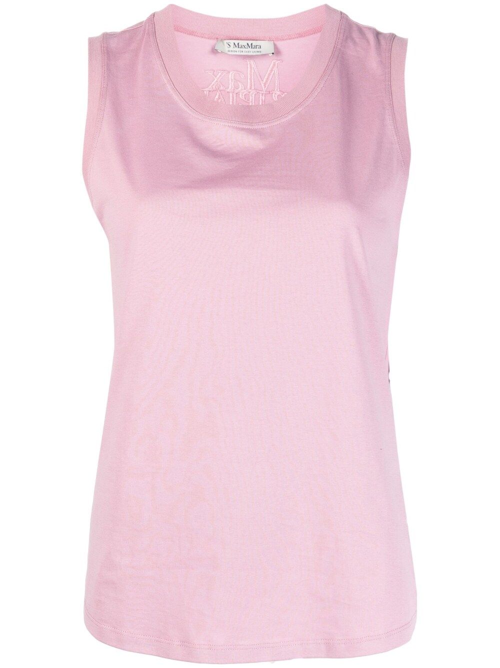 's Max Mara Embroidered-logo Cotton Tank Top In Pink