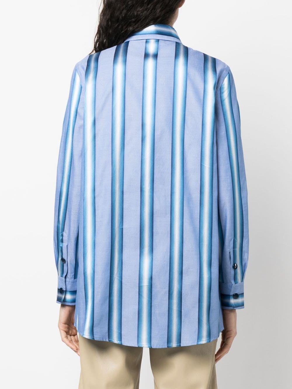 Shop Etro Embroidered-logo Cotton-silk Shirt In Blau