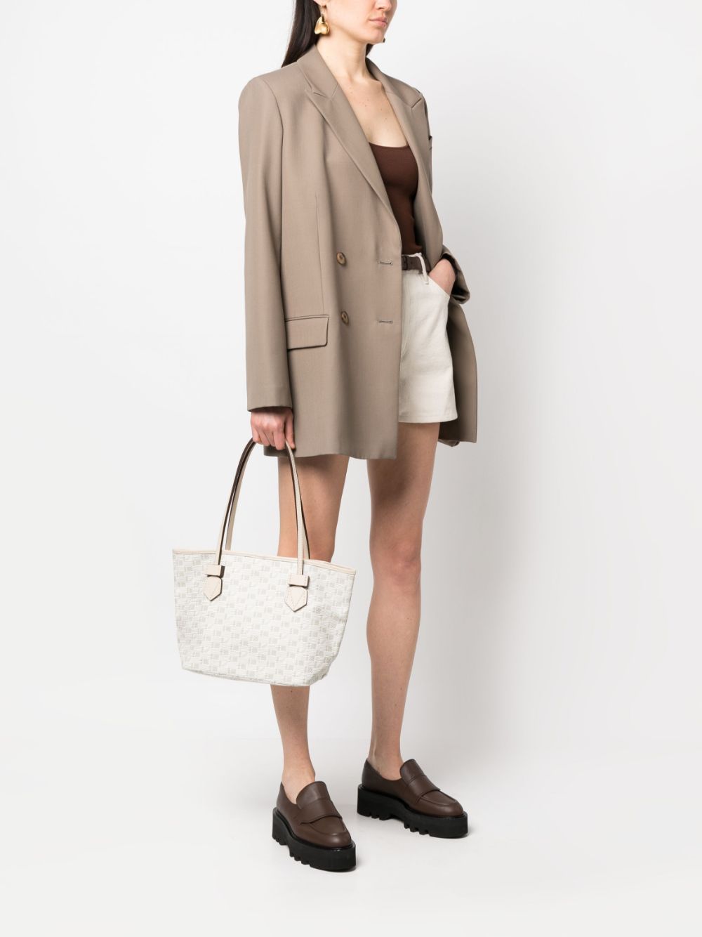 Moreau logo-print Faux-Leather Tote Bag - Neutrals