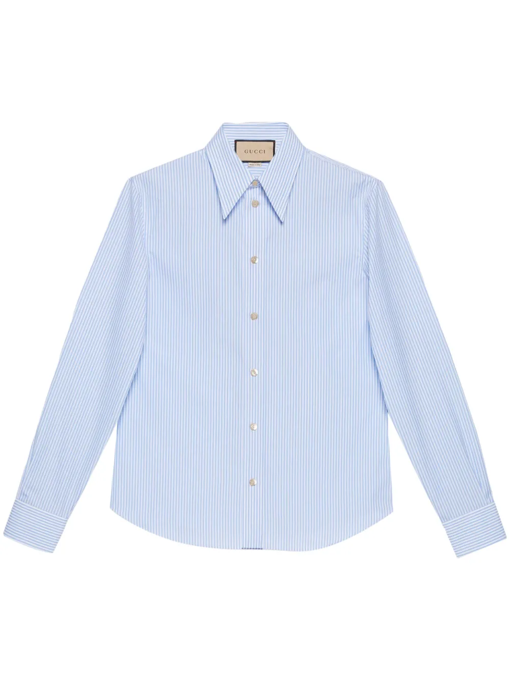 Gucci Logo-embroidered Cotton Shirt In Blue