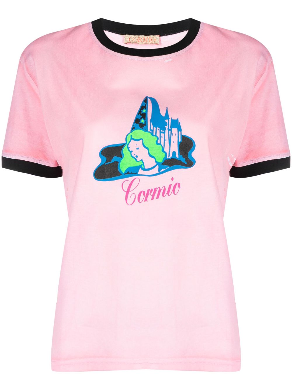 Shop Cormio Logo-print Cotton T-shirt In Rosa