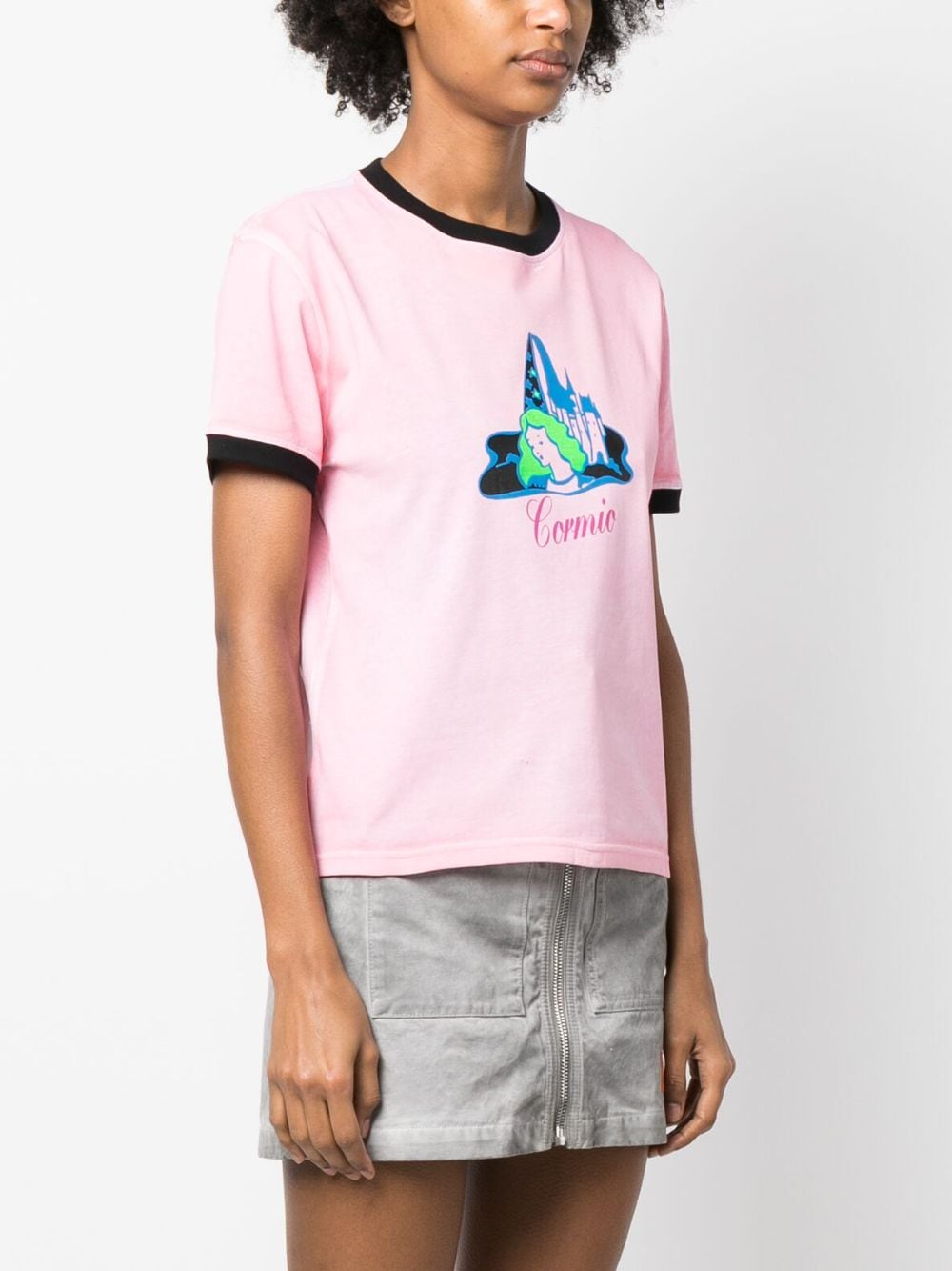 Shop Cormio Logo-print Cotton T-shirt In Rosa