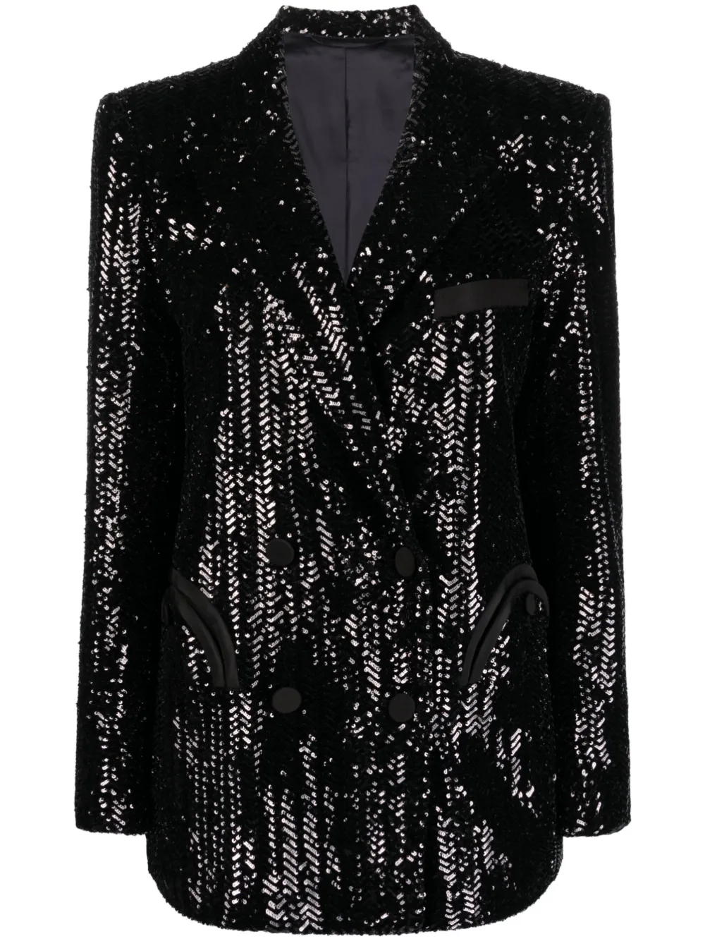 Blazé Milano All About You Everynight Sequined Blazer In Black
