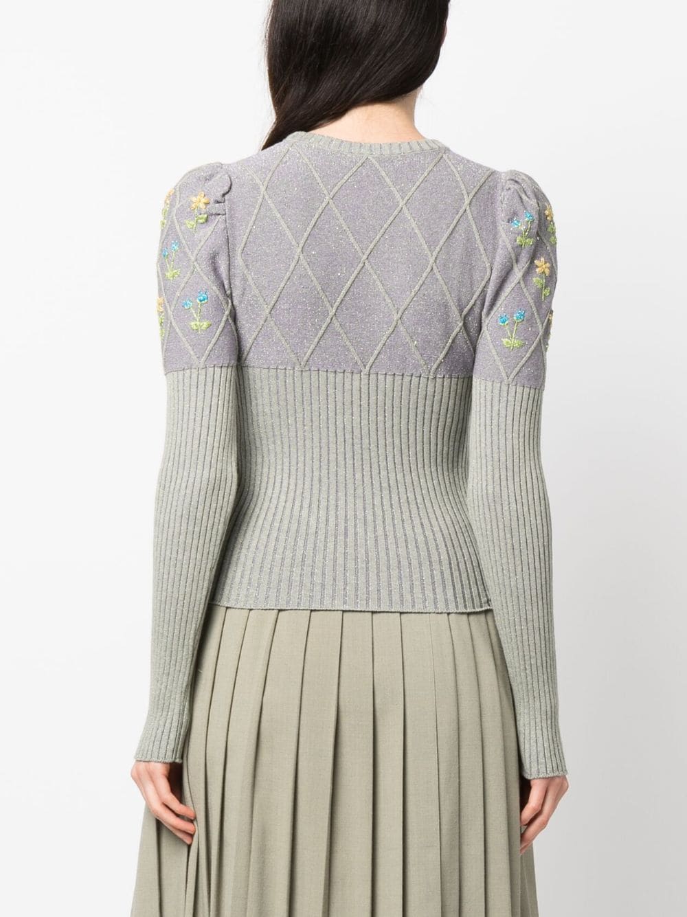 Shop Cormio Long-sleeve Knitted Top In Grün