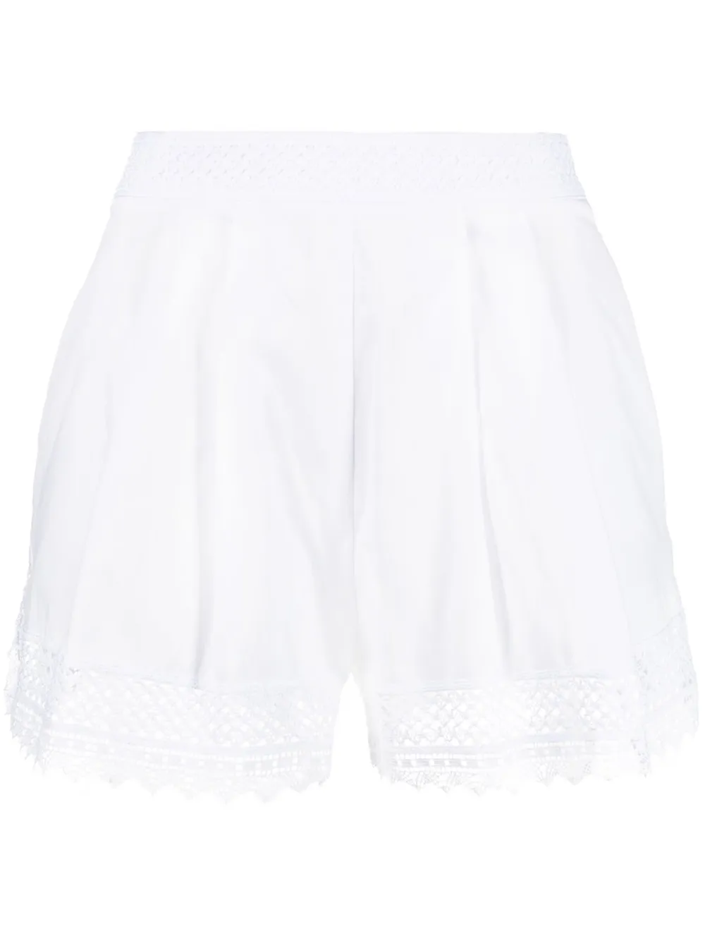 Womens white lace top shorts