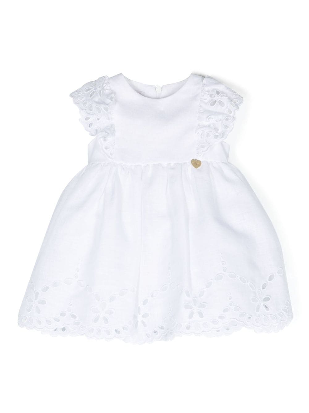 Le Bebé Enfant broderie-anglaise linen dress - White