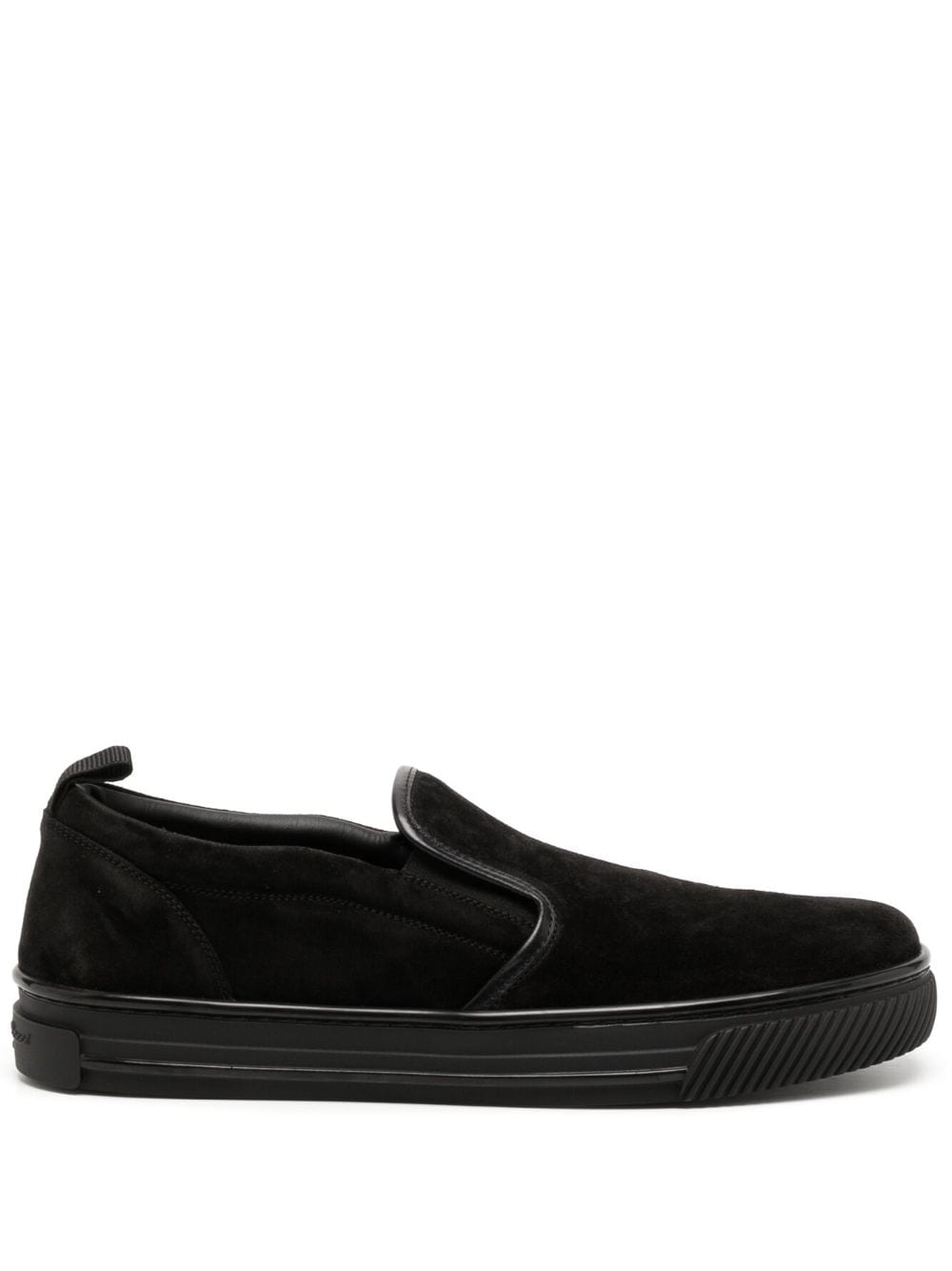 Shop Gianvito Rossi Suede Slip-on Loafers In Black