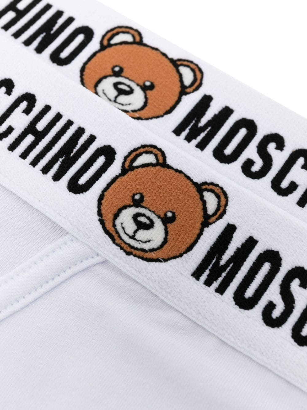 Shop Moschino Logo-waistband Cotton Briefs In White