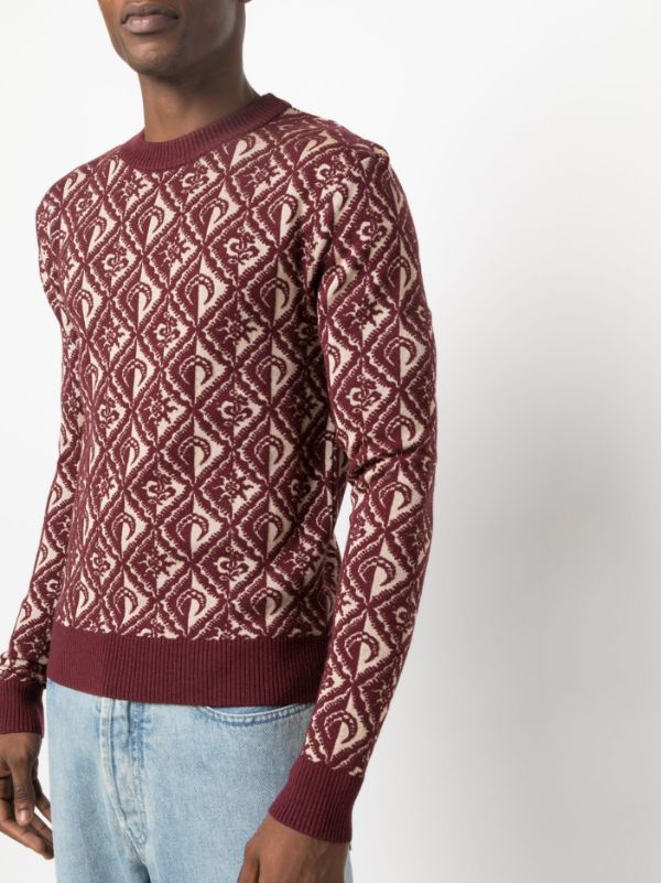 MARINE SERRE Moon Diamant knit jacquard crewneck