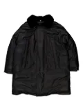 Burberry shearling-collar leather coat - Black
