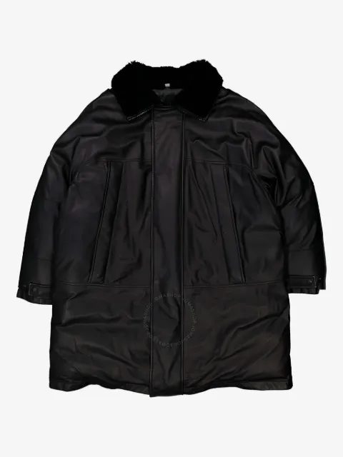 Burberry shearling-collar leather coat